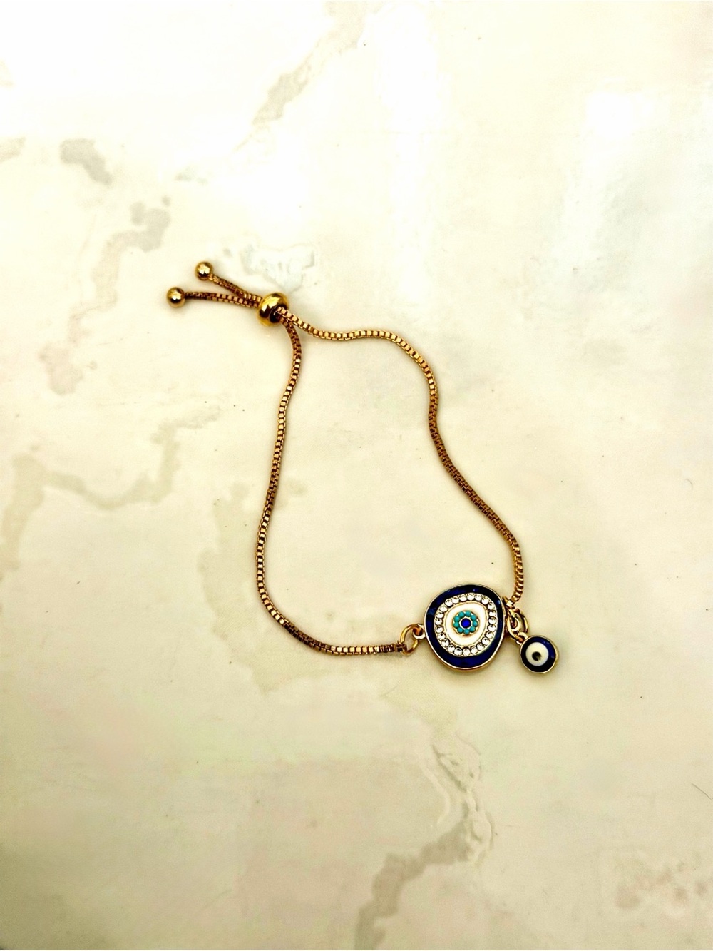 Evil Eye Adjustable Bracelet 18K Gold Plated - Picture 3 of 3